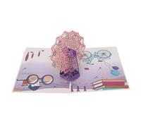 Ferris Wheel 3D Greeting Card Colorful Hand Made Refoldable Multifunctional Popup Card for Graduation Birthday Travel Gift Paper 10 x 14cm