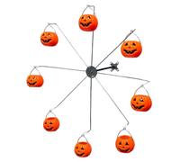 Ferris Wheel Bird Feeder, Outdoor Hummingbird Feeder with 8 Pumpkins Buckets, Halloween Pumpkin Decor, Compact Ideal para Birdwatching, Yard, Lawn, Patio, Backyard, Tree, Fence Display