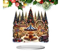 Ferris Wheel Christmas Ornament - 2D Acrylic Tabletop Seasonal Decor | Christmas Ferris Wheel Decoration - Crafted From 2D Acrylic With A Sturdy Base To Add A Festive, Playful Element To Y