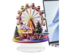 Ferris Wheel Decor - Acrylic Rotating Desktop Ornament, Holiday Table Centerpiece With Christmas Tree Design | 2D Acrylic Statue For Thanksgiving Birthdays Offices Home Rooms Doors Apartments