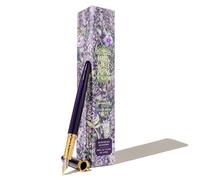 Ferris Wheel Press , Bijou Moonbeam Meadows - Pluma estilográfica, doble chapado en oro, acabado lacado de zafiro, punta de acero de dos tonos, punta mediana