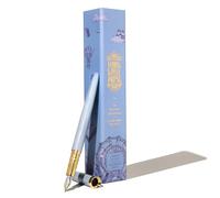 Ferris Wheel Press, Bijou - Pluma estilográfica, Nontiscordardime, doble chapado en oro, acabado lacado zafiro, plumín de acero bicolor, punta fina