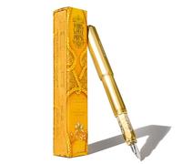 Ferris Wheel Press Pluma de aluminio con forma de carousel de aluminio | Tress de oro a cuadros | Cuerpo de aluminio de grado aeronáutico | Tapa roscada con sistema de sellado de aire | Fine