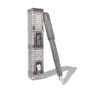 Ferris Wheel Press, Pluma estilográfica, cuerpo de mezcla acrílica, tapa de bloqueo de clic sellada al aire, guardianes de granito, gris, punta fina