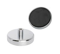 Ferrite Pot Magnet Para Bricolaje, Ingeniería, Fabricación, Colgación Y Aplicaciones de Sostenimiento - 80mm Dia x 32mm de Alto x M10 Hilo - 60kg Pull