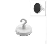 Ferrite White Pintado de Pintura Imán Con Gancho M4 Para Colgar, Sostener O Mostrar Elementos - 32mm de Diámetro - 7.3kg Pull