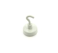 Ferrite White Pintado de Pintura Imán Con Gancho M4 Para Refrigerador, Pizarra, Tablero de Anuncios, Archivador O Oficina - 25mm de Diámetro x 38mm de Alto - 4kg