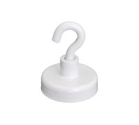 Ferrite White Pintado de Pintura Imán Con Gancho M4 Para Refrigerador, Pizarra, Tablón de Anuncios, Archivador O Oficina - 25mm de Diámetro x 38mm de Alto - 4kg - Paquete de 40