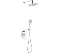 Ferro Algeo conjunto de ducha empotrado con rociador con efecto lluvia cromo BAG7P-SET1-S