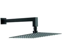 Ferro brazo de ducha con efecto lluvia 25x25 cm cuadrada negro NPT14BL