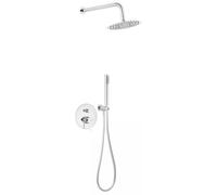 Ferro Ciriculus conjunto de ducha empotrado con rociador con efecto lluvia cromo BCK7P-SET1-S