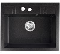 Ferro Mezzo II fregadero de granito 58x48 cm gris/grafito/ónix DRGM1/48/58HA