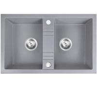 Ferro Mezzo II fregadero de granito 78x48 cm gris/grafito/ónix DRGM2/48/78GA
