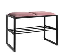 FERRO modern design Zapatero hecho a mano con asiento de 64 x 34 x 43 cm, estilo loft, cómodo banco para pasillo, un elegante banco acolchado para su pasillo