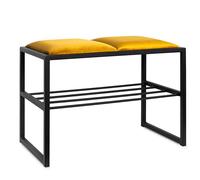 FERRO modern design Zapatero hecho a mano con asiento de 64 x 34 x 43 cm, estilo loft, cómodo banco para pasillo, un elegante banco acolchado para su pasillo