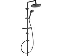 Ferro Rondo Lux conjunto de ducha a pared con rociador con efecto lluvia negro NP23-BL