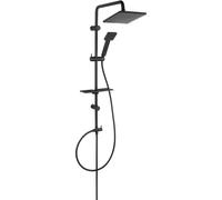 Ferro Squerto Lux conjunto de ducha a pared con rociador con efecto lluvia negro NP24-BL