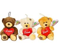 Ferro Stars El mejor regalo de San Valentín Stitch orejas con corazones y flores moldeadas de plástico, 3 unidades con corazón en i Love You Peluche de 32 cm, 30 cm, 16 cm (oso de peluche de 16 cm, 3