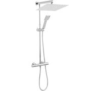 Ferro Trevi conjunto de ducha a pared con termostato con rociador con efecto lluvia cromo NP75SQ-TRV7U