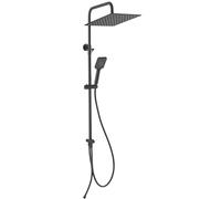 Ferro Wizard Square Pro conjunto de ducha a pared con rociador con efecto lluvia negro NP48BL