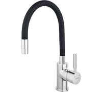 Grifo cocina Zumba negro, caño flexible cromado BZA4B