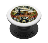 Ferrocarril de Baltimore y Ohio 1827 Tren Vintage PopSockets PopGrip Adhesivo