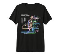 Ferrocarril de Seúl City Korea - Mapa de la Ruta del Recuerdo Camiseta Premium