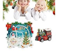 Ferrocarril para niños - Puzzle de carreras de coches juego de Navidad | Rompecabezas de suelo para coche | Para, niños pequeños y niños de 3 a 6 años y amigos, juguete educativo educativo con