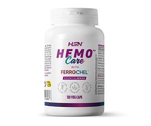 Ferrochel™ Bisglicinato de Hierro - 30 MG = 1 Cápsula - Hemo Care de HSN | 120 Cápsulas Vegetales de Hierro de ALTA Absorción con Vitamina C + B12 + Ácido Fólico | No-GMO, Vegano, Sin Gluten