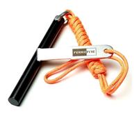 FERROFIRE FS125 - Arrancador de fuego de ferrocerio de alta resistencia con varilla de ferrocerio de 1/2 pulgada x 5 pulgadas, pedernal de magnesio y acero al carbono Striker 550, mango de cordón de