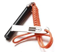 FERROFIRE FS916 Barra de Ferrocerio Extra Gruesa - Encendedor Superresistente 1.4x10 cm (9/16"x4") con Magnesio, Eslabón y Paracord 550 - Kit de Supervivencia para Acampada Extrema y Emergencias