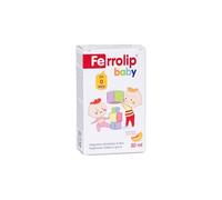 Ferrolip Baby Suplemento de hierro para niños y bebés en gotas (30 ml de melocotón) - Sin molestias gastrointestinales - Sin sabor metálico