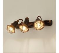Ferroluce Aplique C1677/1 con cesta, 3 luces, negro