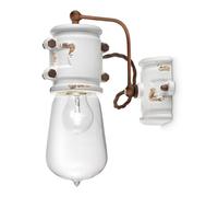 Ferroluce Aplique de pared blanco Nicolo de estilo vintage