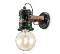 Ferroluce Aplique de pared C1843 en diseño vintage negro