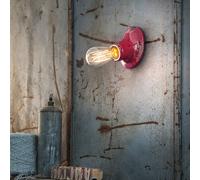 Ferroluce C115 aplique de pared de estilo vintage rojo vino