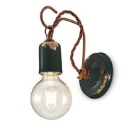 Ferroluce C665 aplique de pared de estilo vintage negro