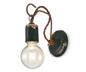 Ferroluce C665 aplique de pared de estilo vintage negro