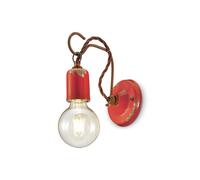 Ferroluce C665 aplique de pared de estilo vintage, rojo