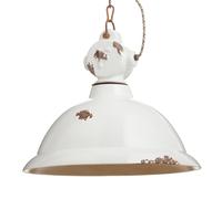 Ferroluce Lámpara colgante C1710 de cerámica, blanco True