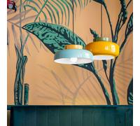 Ferroluce Lámpara colgante Maracanà, amarillo/azul claro