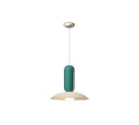 Ferroluce Lámpara colgante Pau, crema/turquesa