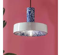 Ferroluce Lámpara colgante PI, Ø 35 cm, azul/blanco