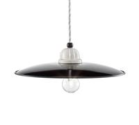 Ferroluce Lámpara colgante RETRO C1612 en blanco y negro