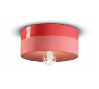 Plafón D25 Decò Pi Collection C1793 1 luz acabado rojo coral