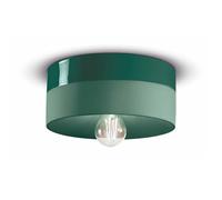 Ferroluce Lámpara de techo PI cerámica brillante/mate Ø 25 cm verde