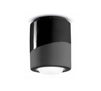 Ferroluce Lámpara de techo PI, cilíndrica, Ø 12,5 cm negro