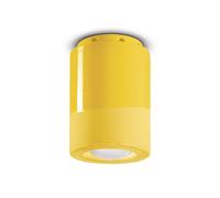 Ferroluce PI lámpara de techo, cilíndrica, Ø 8,5 cm, amarilla