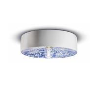 Ferroluce PI plafón, motivo floral, Ø 40 cm azul/blanco