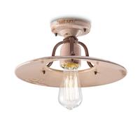 Ferroluce Plafón de cerámica Giorgia en rosa oscuro, 30 cm